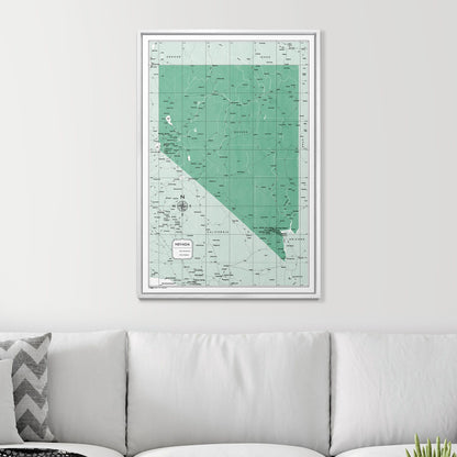 Push Pin Nevada Map (Pin Board) - Green Color Splash CM Pin Board