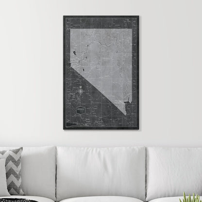 Push Pin Nevada Map (Pin Board) - Modern Slate CM Pin Board