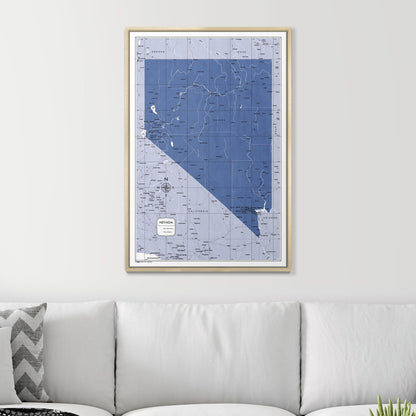 Push Pin Nevada Map (Pin Board) - Navy Color Splash CM Pin Board