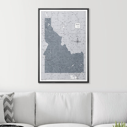 Push Pin Idaho Map (Pin Board) - Dark Gray Color Splash CM Pin Board