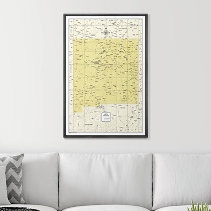 Push Pin New Mexico Map (Pin Board) - Yellow Color Splash CM Pin Board