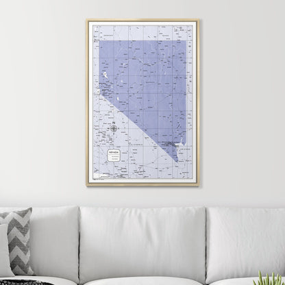 Push Pin Nevada Map (Pin Board) - Purple Color Splash CM Pin Board