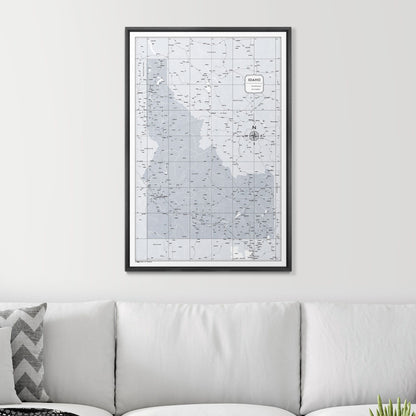 Push Pin Idaho Map (Pin Board) - Light Gray Color Splash CM Pin Board