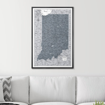 Push Pin Indiana Map (Pin Board) - Dark Gray Color Splash CM Pin Board