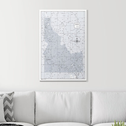 Push Pin Idaho Map (Pin Board) - Light Gray Color Splash CM Pin Board