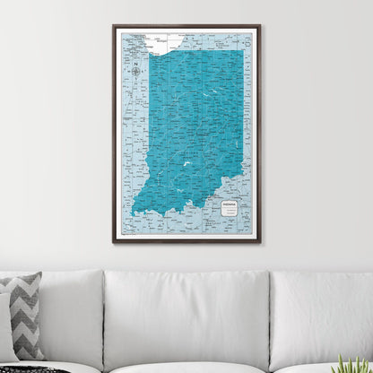 Push Pin Indiana Map (Pin Board) - Teal Color Splash CM Pin Board