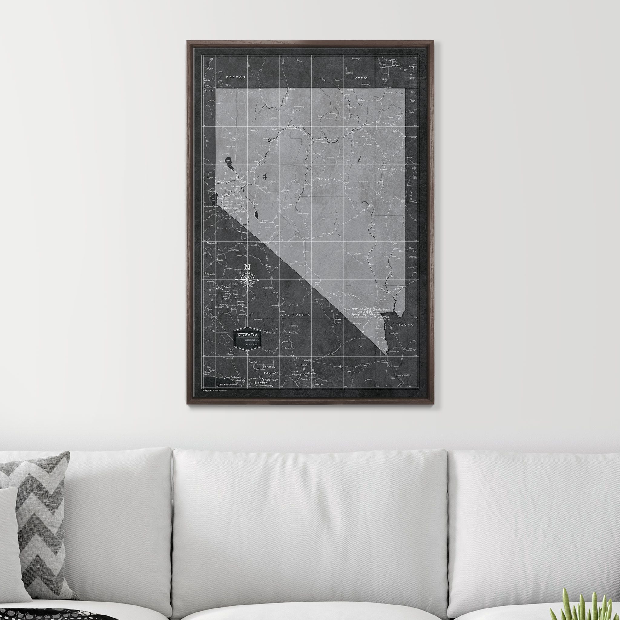 Push Pin Nevada Map (Pin Board) - Modern Slate CM Pin Board