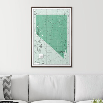 Push Pin Nevada Map (Pin Board) - Green Color Splash CM Pin Board