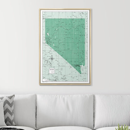 Push Pin Nevada Map (Pin Board) - Green Color Splash CM Pin Board