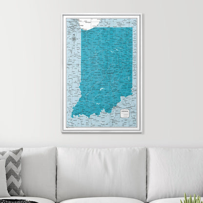 Push Pin Indiana Map (Pin Board) - Teal Color Splash CM Pin Board