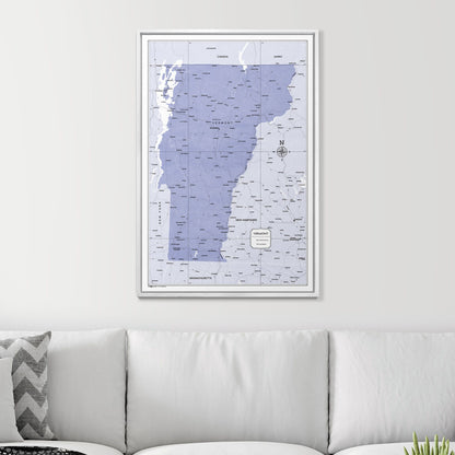 Push Pin Vermont Map (Pin Board) - Purple Color Splash CM Pin Board