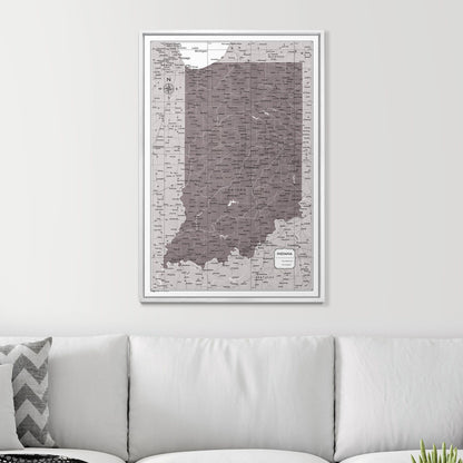 Push Pin Indiana Map (Pin Board) - Dark Brown Color Splash CM Pin Board