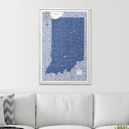 Push Pin Indiana Map (Pin Board) - Navy Color Splash CM Pin Board