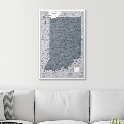 Push Pin Indiana Map (Pin Board) - Dark Gray Color Splash CM Pin Board