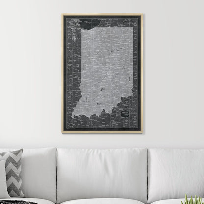 Push Pin Indiana Map (Pin Board) - Modern Slate CM Pin Board