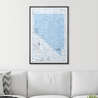 Push Pin Nevada Map (Pin Board) - Light Blue Color Splash CM Pin Board