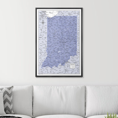 Push Pin Indiana Map (Pin Board) - Purple Color Splash CM Pin Board