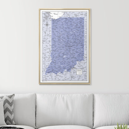 Push Pin Indiana Map (Pin Board) - Purple Color Splash CM Pin Board