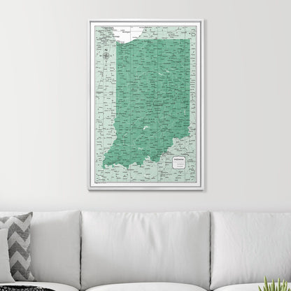 Push Pin Indiana Map (Pin Board) - Green Color Splash CM Pin Board