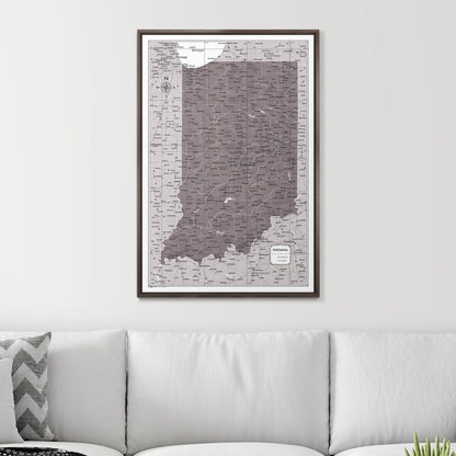 Push Pin Indiana Map (Pin Board) - Dark Brown Color Splash CM Pin Board