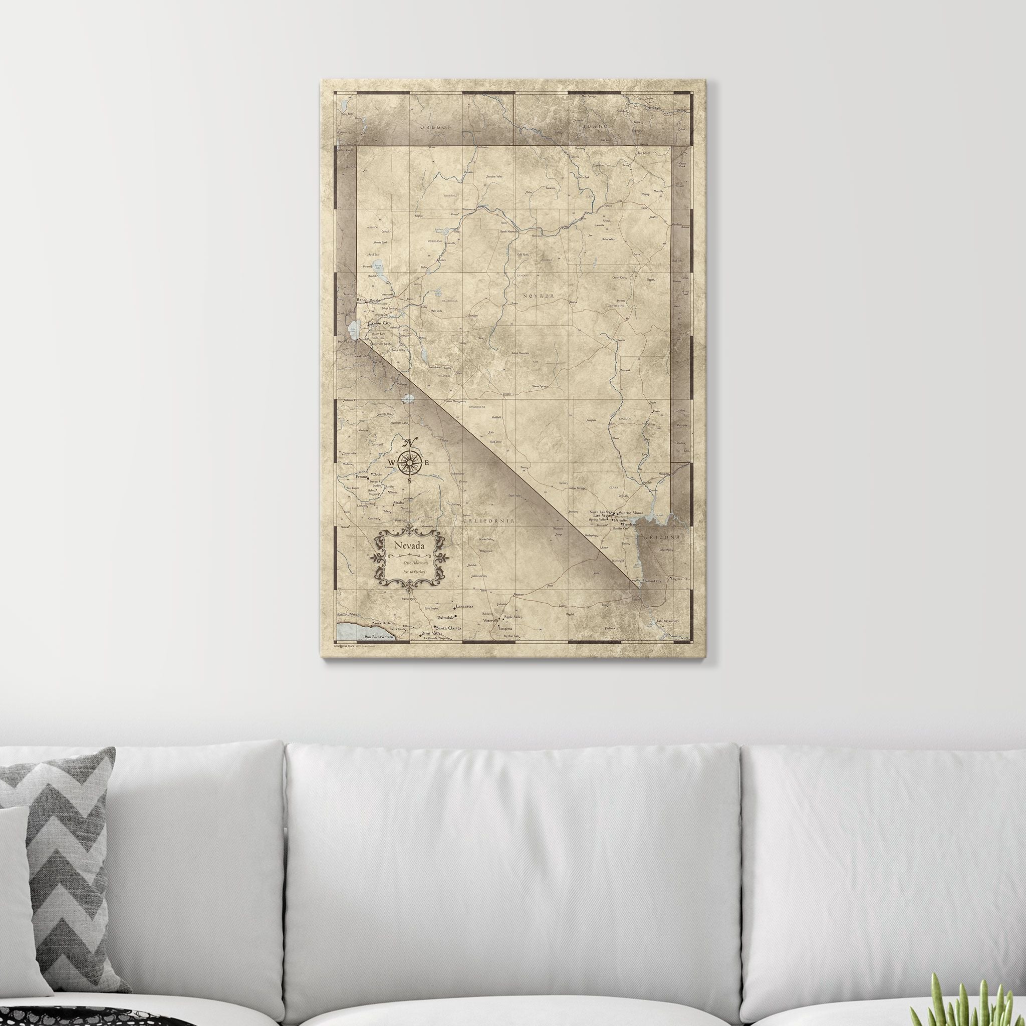 Push Pin Nevada Map (Pin Board) - Rustic Vintage CM Pin Board