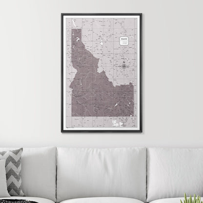 Push Pin Idaho Map (Pin Board) - Dark Brown Color Splash CM Pin Board