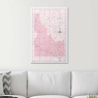 Push Pin Idaho Map (Pin Board) - Pink Color Splash CM Pin Board