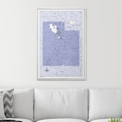 Push Pin Utah Map (Pin Board) - Purple Color Splash CM Pin Board