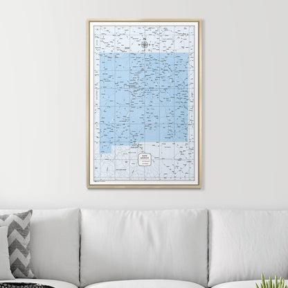 Push Pin New Mexico Map (Pin Board) - Light Blue Color Splash CM Pin Board