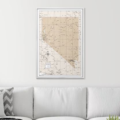 Push Pin Nevada Map (Pin Board) - Light Brown Color Splash CM Pin Board