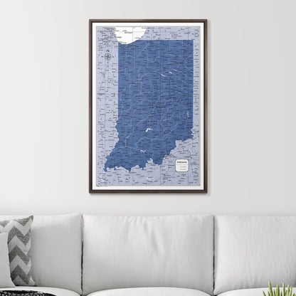 Push Pin Indiana Map (Pin Board) - Navy Color Splash CM Pin Board