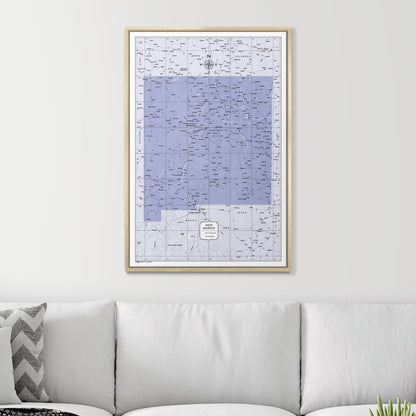 Push Pin New Mexico Map (Pin Board) - Purple Color Splash CM Pin Board