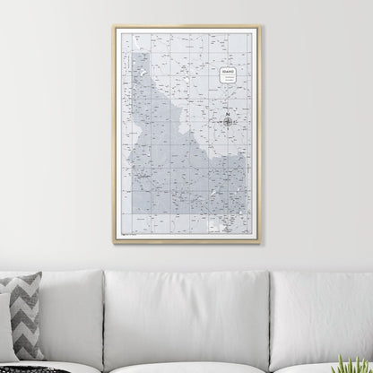 Push Pin Idaho Map (Pin Board) - Light Gray Color Splash CM Pin Board