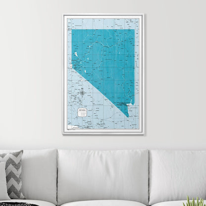 Push Pin Nevada Map (Pin Board) - Teal Color Splash CM Pin Board