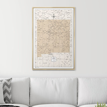 Push Pin New Mexico Map (Pin Board) - Light Brown Color Splash CM Pin Board