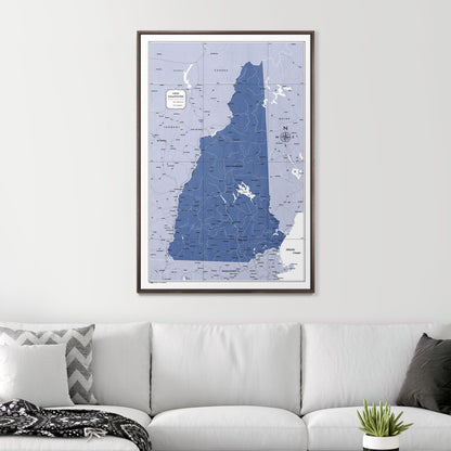 Push Pin New Hampshire Map (Pin Board) - Navy Color Splash CM Pin Board