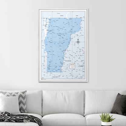 Push Pin Vermont Map (Pin Board) - Light Blue Color Splash CM Pin Board