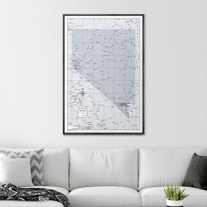 Push Pin Nevada Map (Pin Board) - Light Gray Color Splash CM Pin Board