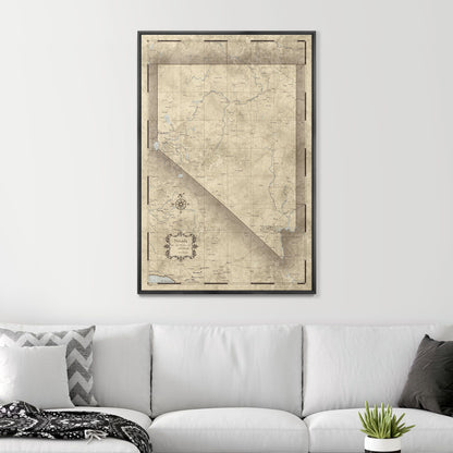 Push Pin Nevada Map (Pin Board) - Rustic Vintage CM Pin Board