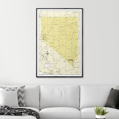 Push Pin Nevada Map (Pin Board) - Yellow Color Splash CM Pin Board