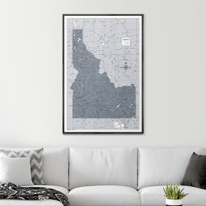 Push Pin Idaho Map (Pin Board) - Dark Gray Color Splash CM Pin Board