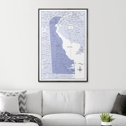 Push Pin Delaware Map (Pin Board) - Purple Color Splash CM Pin Board