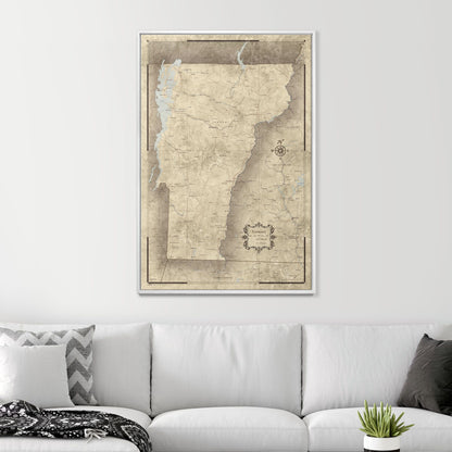 Push Pin Vermont Map (Pin Board) - Rustic Vintage CM Pin Board