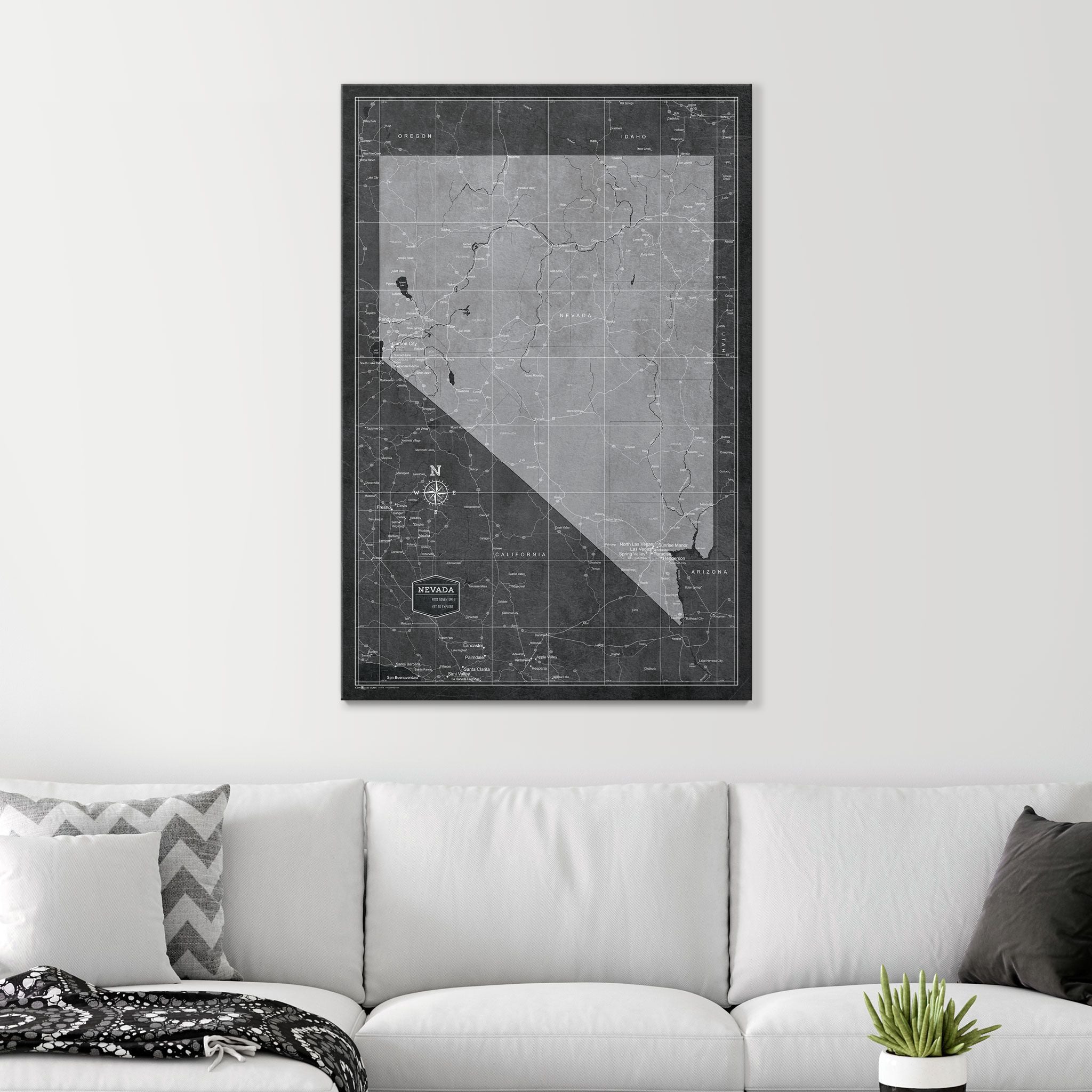 Push Pin Nevada Map (Pin Board) - Modern Slate CM Pin Board