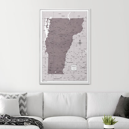 Push Pin Vermont Map (Pin Board) - Dark Brown Color Splash CM Pin Board