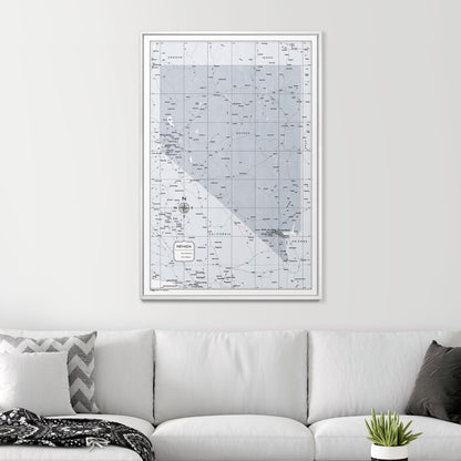 Push Pin Nevada Map (Pin Board) - Light Gray Color Splash CM Pin Board