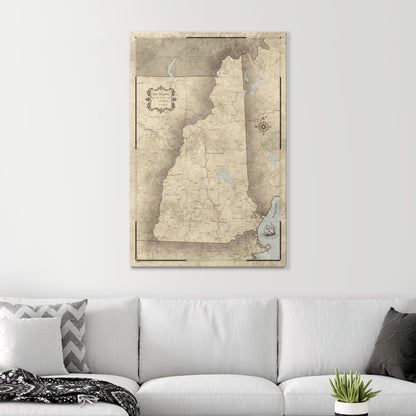 Push Pin New Hampshire Map (Pin Board) - Rustic Vintage CM Pin Board