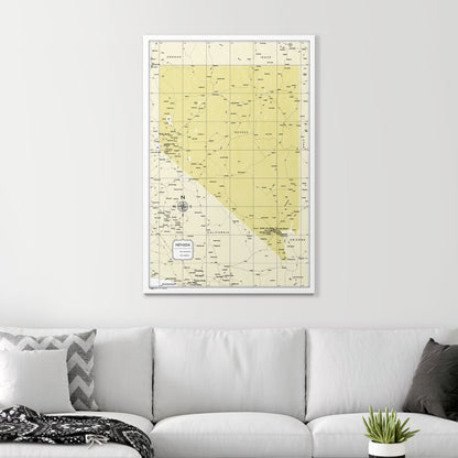 Push Pin Nevada Map (Pin Board) - Yellow Color Splash CM Pin Board