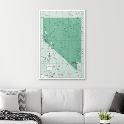 Push Pin Nevada Map (Pin Board) - Green Color Splash CM Pin Board