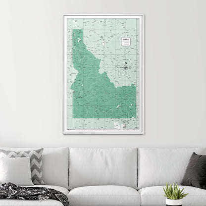 Push Pin Idaho Map (Pin Board) - Green Color Splash CM Pin Board